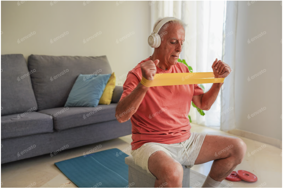 Descubra como fortalecer o corpo, melhorar o equilíbrio e transformar a saúde com exercícios para idosos, tudo no conforto do lar.